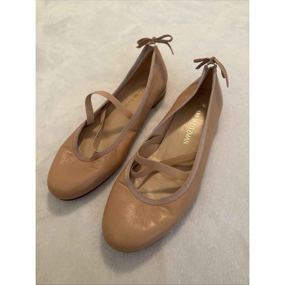 Stuart Weitzman Beige Ballet Flats Women's Size 7M Leather